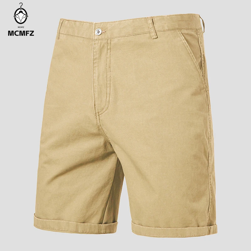Sturdy Cotton Male Leisure Shorts Wrinkle Free Straight Silhouette Dual Back Pocket Street Daily Summer Short Slacks