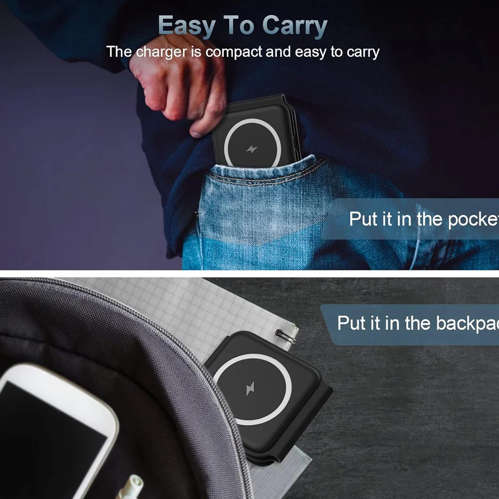 شاحن لاسلكي مغناطيسي محمول ، محطة شحن سريع ، وسادة W ، 3 في 1 ، iPhone 15 ، 14 ، 13 ، 12 Pro Max ، ساعة Apple ، AirPods