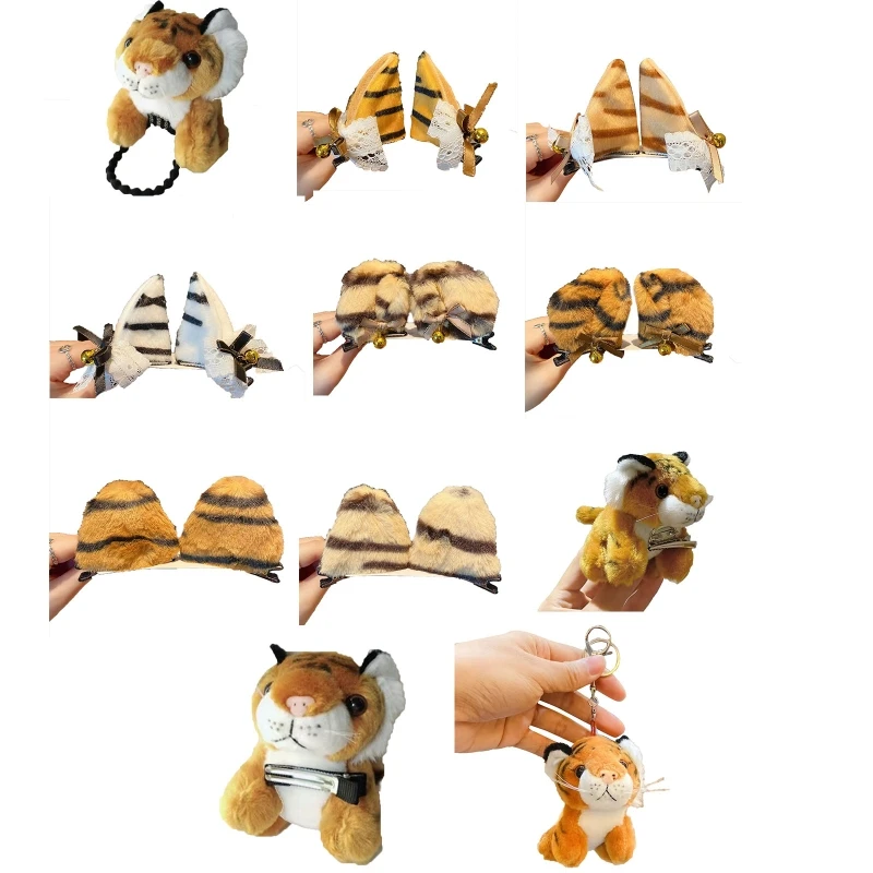 

Plush Tiger Ears Hair Clip Tiger Hairpin Lolita Hair Side Clips Cartoon Animal Headwear Decorative Hair Barrettes