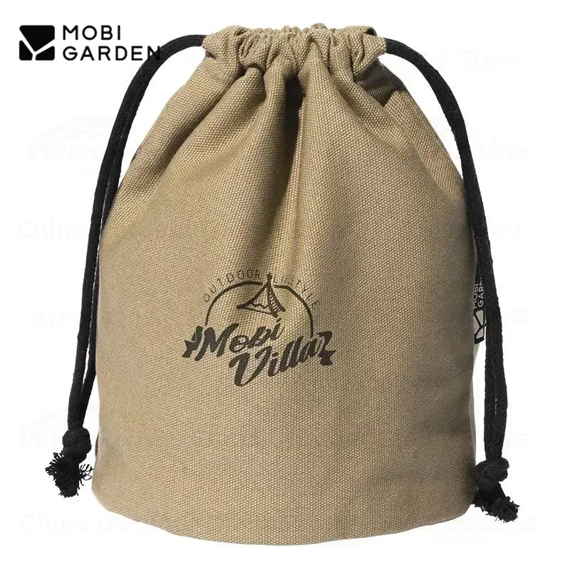 

MOBI GARDEN Camping Canvas Storage Bag Outdoor Portable Eco-friendly Wear-resisting Foldable Tableware Storage Bags Sundry Light