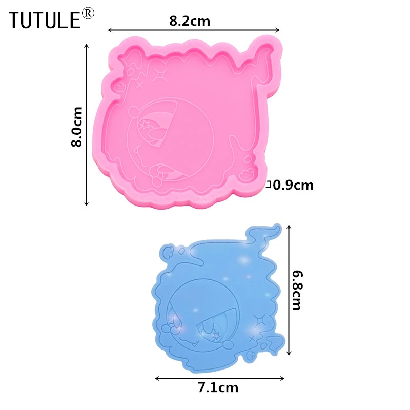 Glitter Ghosts silicone mold-Keychain Pendants Epoxy Jewelry Silicone Mold Polymer Clay cake fondant Silicone Mould