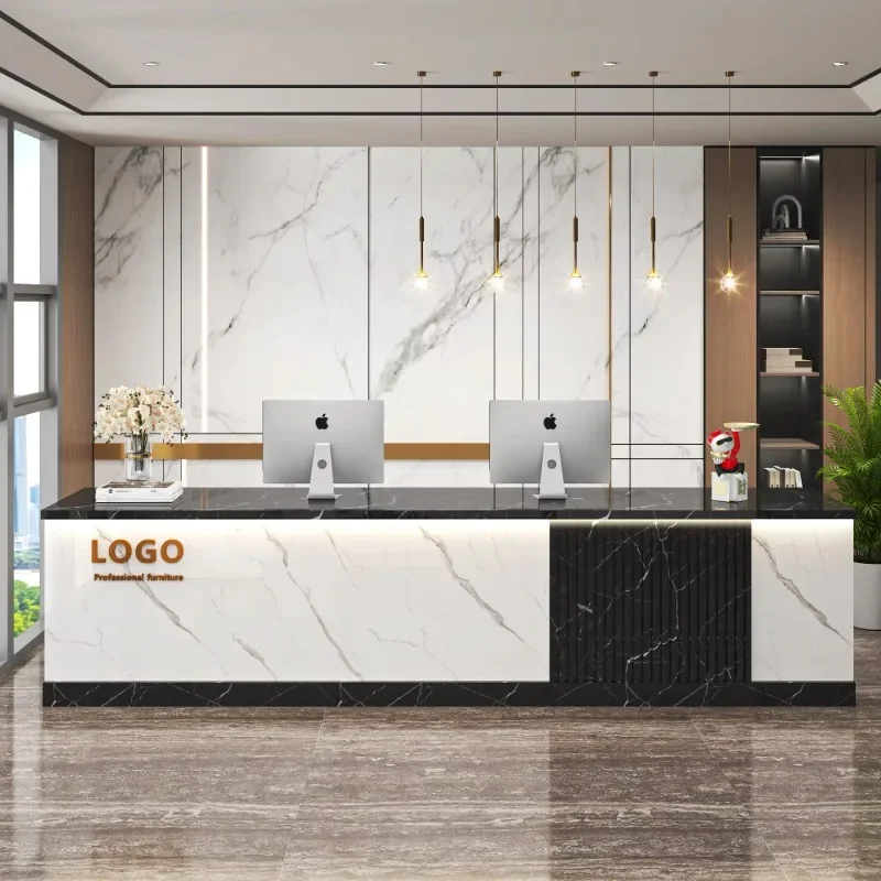 مكاتب الملحقات الحديثة الفاخرة الاستقبال صالون تجميل مكتب الاستقبال الديكور Escritorio De Recepcion الأثاث التجاري