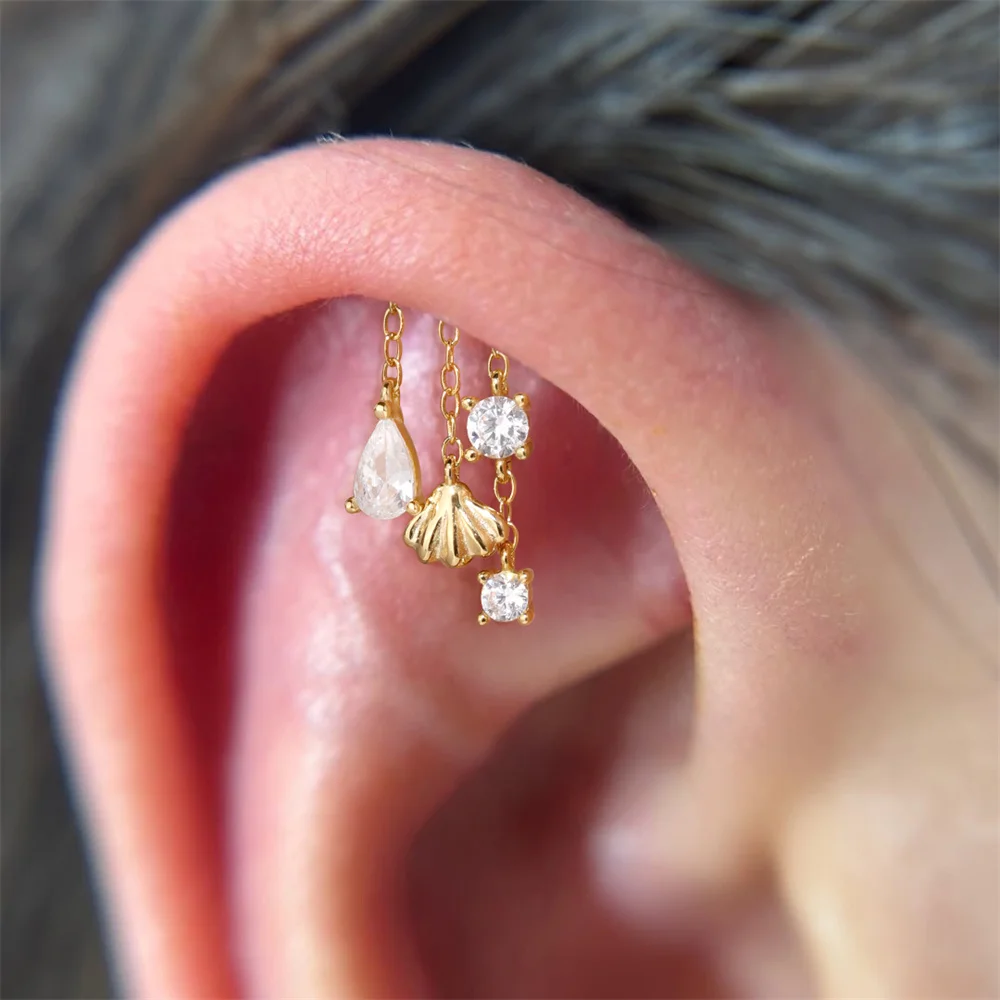 AIDE 1 Stück 925 Sterling Silber Ersatzteile Ketten Teil für Ohrstecker Piercing Creolen Tropfenohrring Damen Edlen Schmuck Geschenk – Detail 31