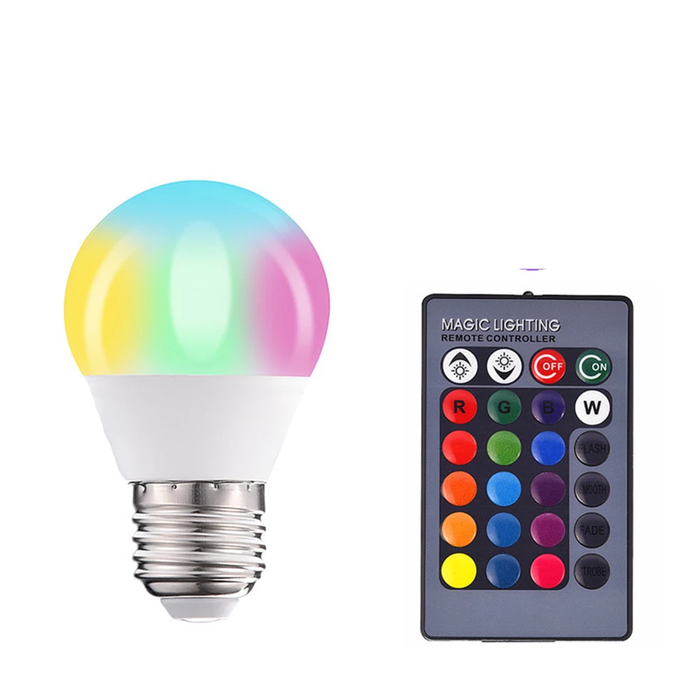 

Ac85-265v Led Rgb Light Bulb 4 Modes Color Changing Remote Control Spotlight Bulb With Memory For Home Decor