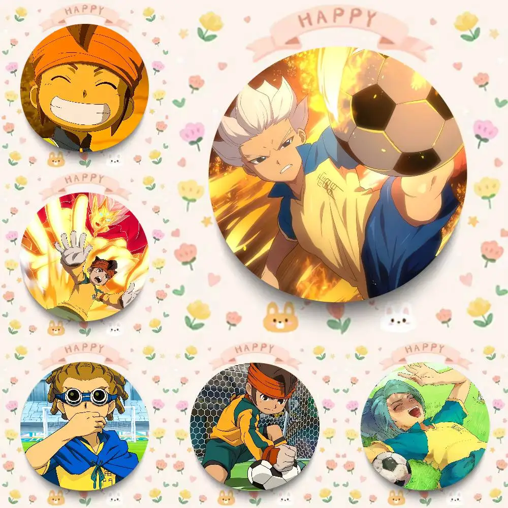 Anime Inazuma Eleven Anime Oft Button Pin Creativity Manga Round Badge Cartoon Brooches For Bag Jacket Collar Decor Jewelry Gift