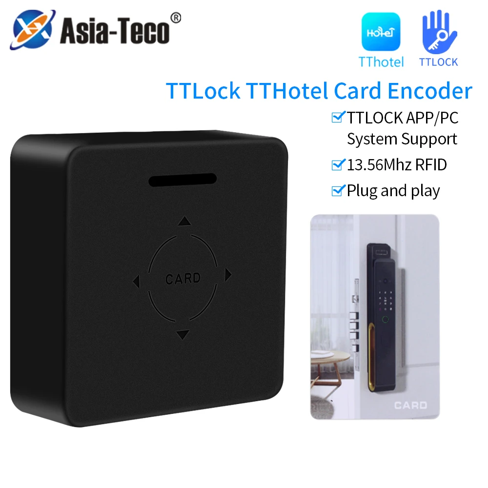 

USB RFID M1 Card Encoder Sensor for TTLOCK App TTHotel NFC IC Card Smart Lock System Key Writer Reader for Hotel B&B Management