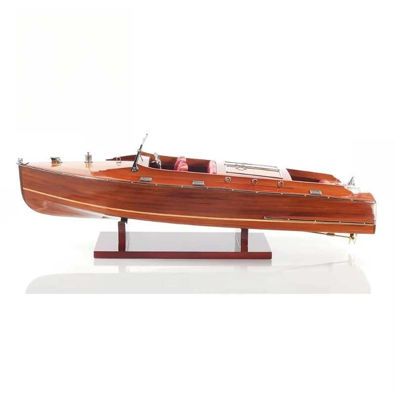 Speedboat Model 65cm Wooden Gift Box, Men's Crafts Home Decoration Gifts