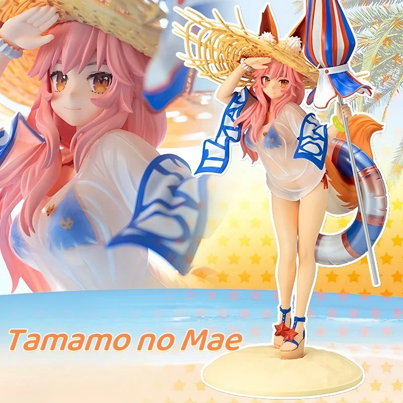 Genuine Anime Toy Tamamo No Mae Series Manga Character Tamamo No Mae Figurine Model Collection Swimsuit Long Gun Girl Gift