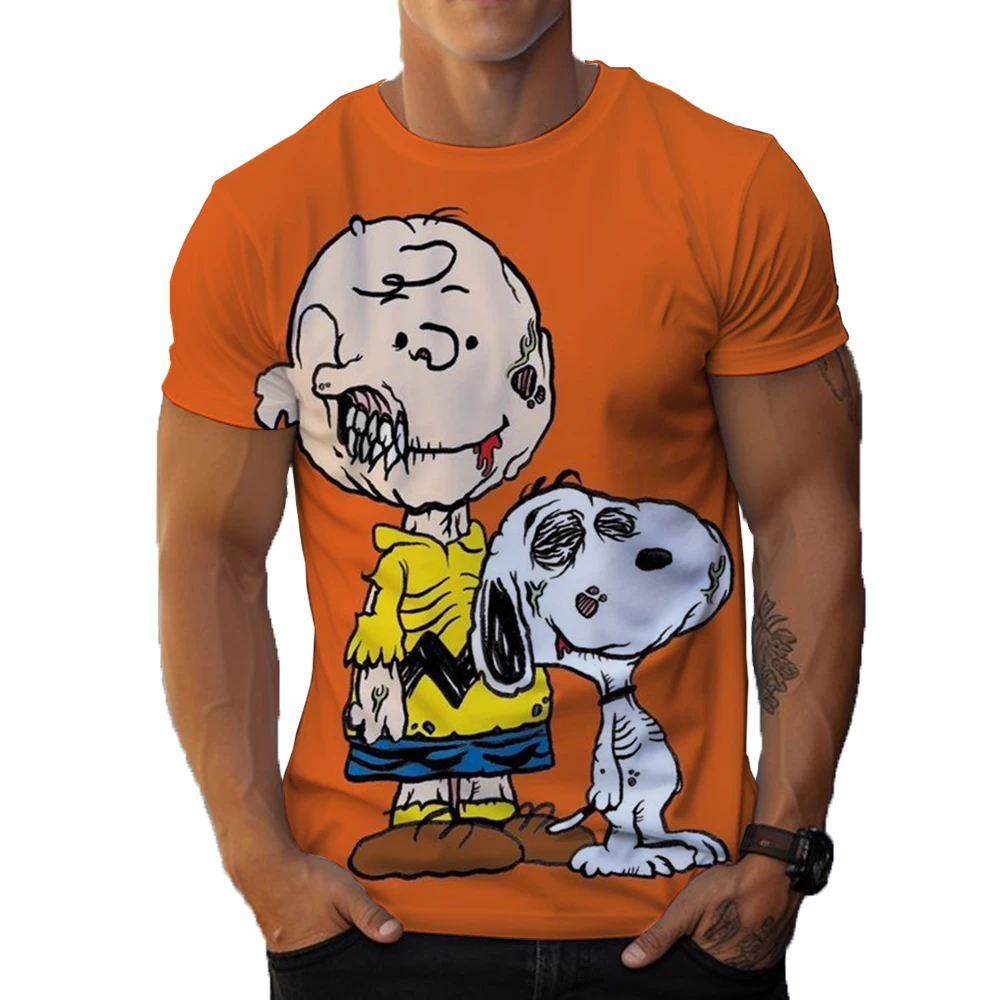 Snoopy T-Shirts Cartoon Anime 2024 3D Print Boys and Mens Streetwear Casual Fashion Oversized T Shirt Kids sports Tees Tops ﻿