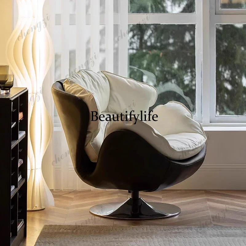H134 Rotatable Modern Living Room Chairs Lazy Luxury Relax Accent Living Room Chairs Italian Design Home Furniture Cadeiras