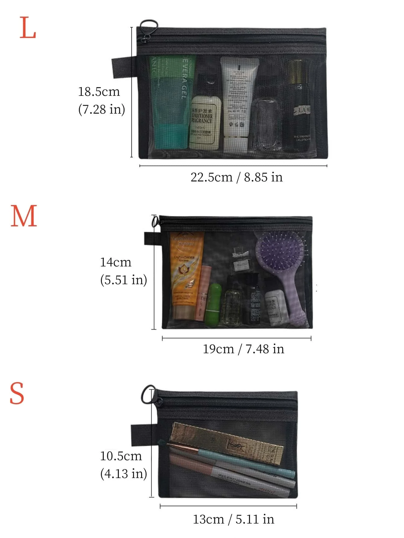 1pc Transparent Mesh Cosmetic  Bag, Portable And Simple Toiletry Bag For Travel