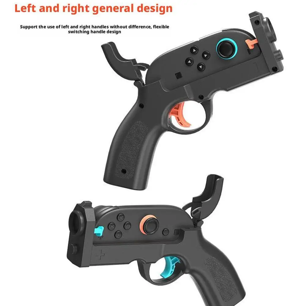 1 زوج مسدس لعبة الرماية للتبديل 2 وحدة تحكم اليسار واليمين اطلاق النار Gunstock قبضة اليد لملحقات الألعاب NS2