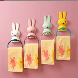 Multi functional and minimalist bathroom children's towel rack cartoon rabbit single pole non perforated towel rack