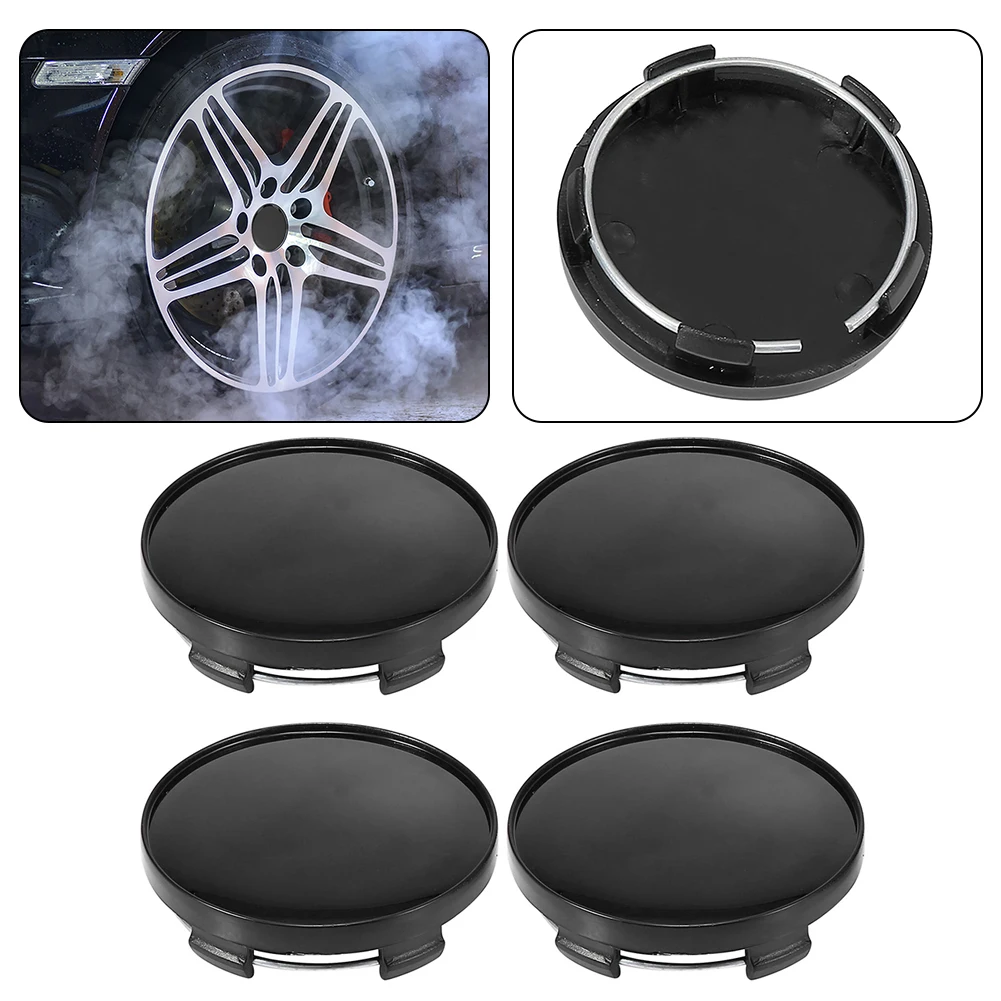 Cover Car Wheel Center Cap 4pcs 59mm ABS Plastic Accessories Black Car Fittings Parts Replacement High Quality