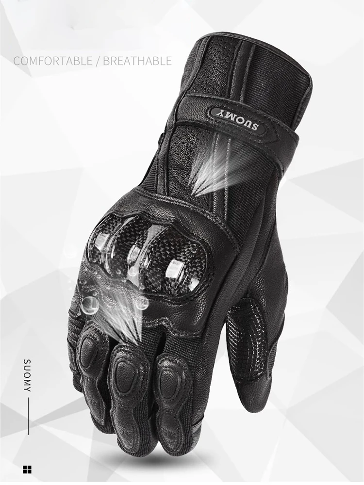 

Women Suomy SU-17 Women's Pink Goatskin Motorcycle Gloves Long Full Finger Touchscreen Racing Motocross Electric Bike Scooter