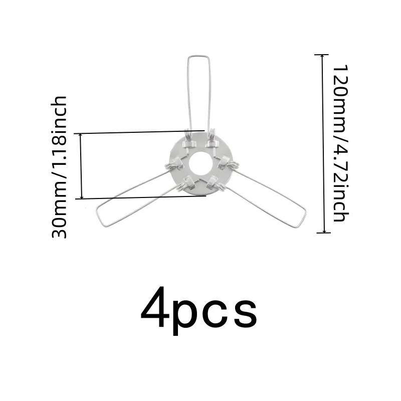 120mm-Fork Lamp Spring Clips 4 pcs, 3-Fork Stable Design, Universal Lamp Fit, for Home Lighting Installation
