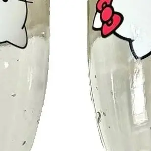 2Pcs Sanrio 헬로 키티 귀여운 만화 껍질과 스틱 방수 스티커 DIY 전송 데칼 노트북 컵 장식