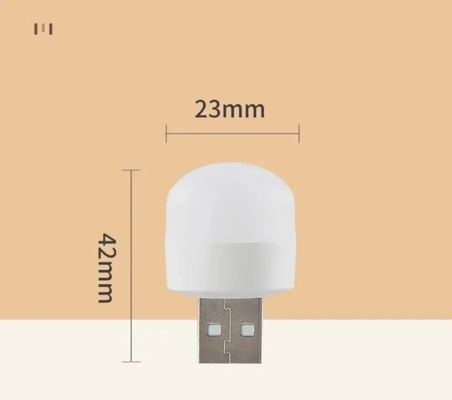 Lampu malam led, 1-10PCS lampu malam led lampu colokan USB Power Bank lampu buku pengisian USB lampu baca bulat pelindung mata lampu kamar tidur