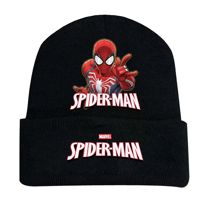 Disney Marvel Spiderman Spider หมวกถักคอสเพลย์ผู้ชายและผู้หญิงหมวกถักอบอุ่นหมวกนักเรียนเยาวชนฤดูหนาว