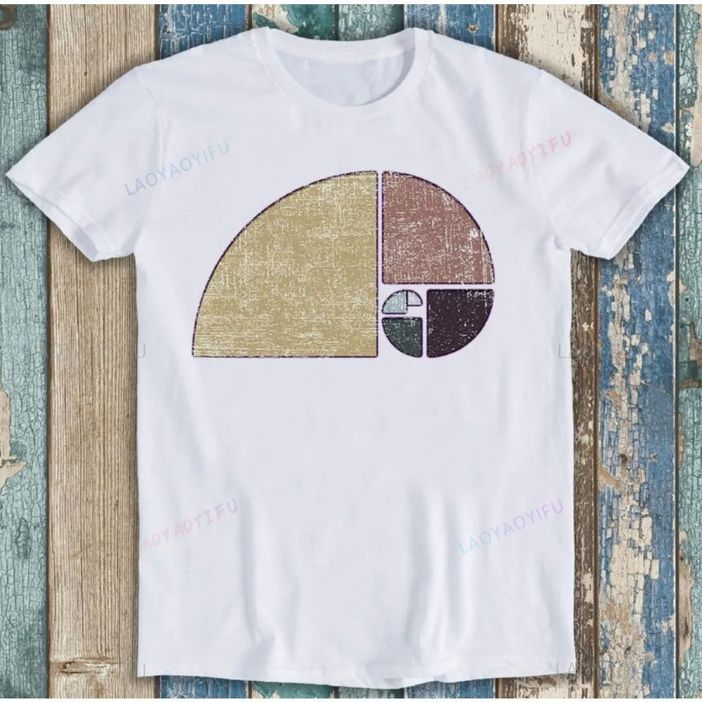 Fibonacci The Golden Spiral in Geometry Gift T Shirt Harajuku Causal Fashion Short Sleeve Women T-shirt Comfort Breathe Man Tees