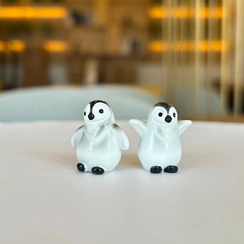 5/10pcs Mini Resin Penguin Animals Miniatures, Cute Home Desk Micro Landscape DIY Craft Supplies, Fairy Garden Ornament