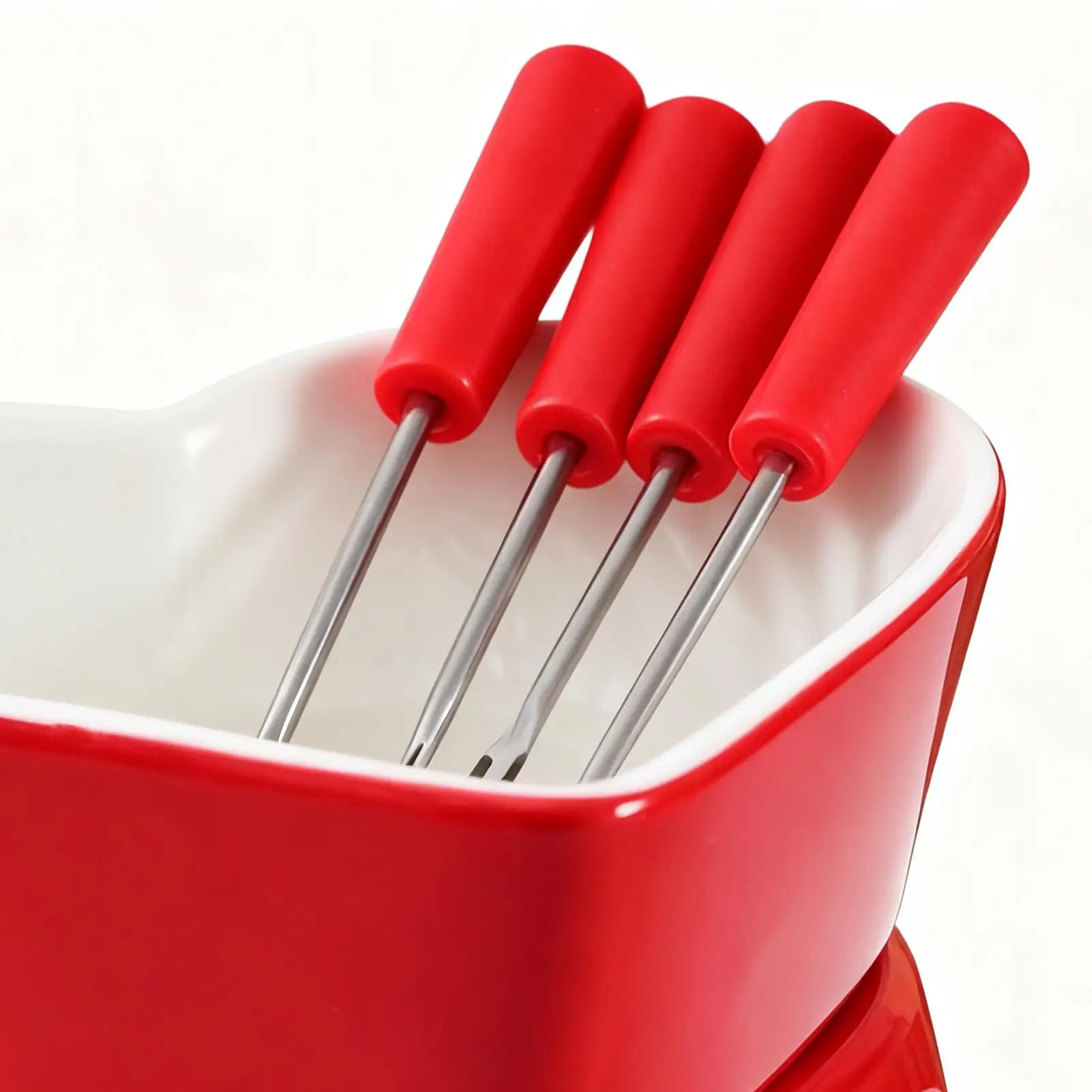 

Кружка для шоколадного фондю, дизайн сердца, термостойкая теплая чашка для плавления шоколада с 4 вилками для погружения сыра, зефира