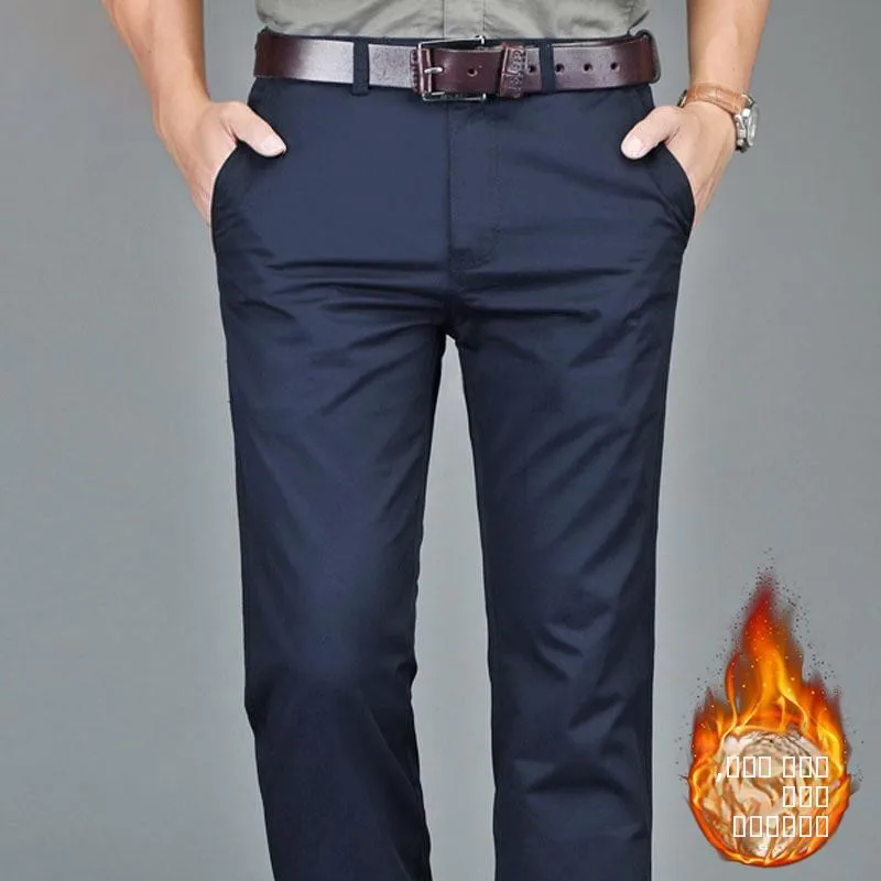 

Мужские повседневные брюки из утолщенного высокоэластичного велюра, прямого кроя, деловые, немнущиеся, длинные