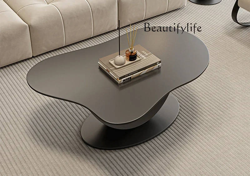 

Rock slab coffee table light luxury modern simple living room household small apartment new creative designer model