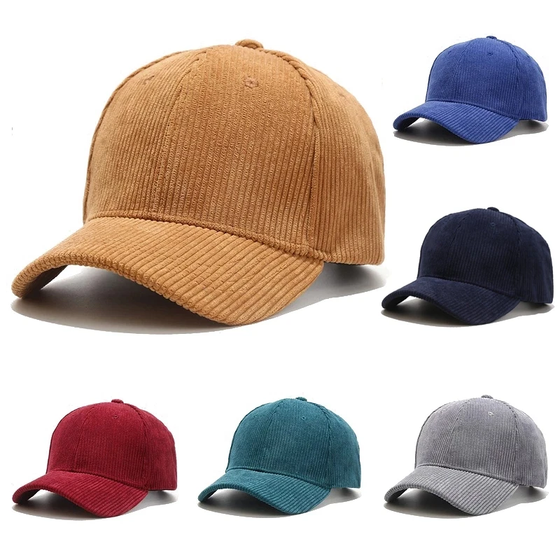 Spring Autumn Corduroy Baseball Cap Unisex Vintage Baseball Hat for Women Men Cap Outdoor Adjustable Hip Hop Sports Baseball Cap