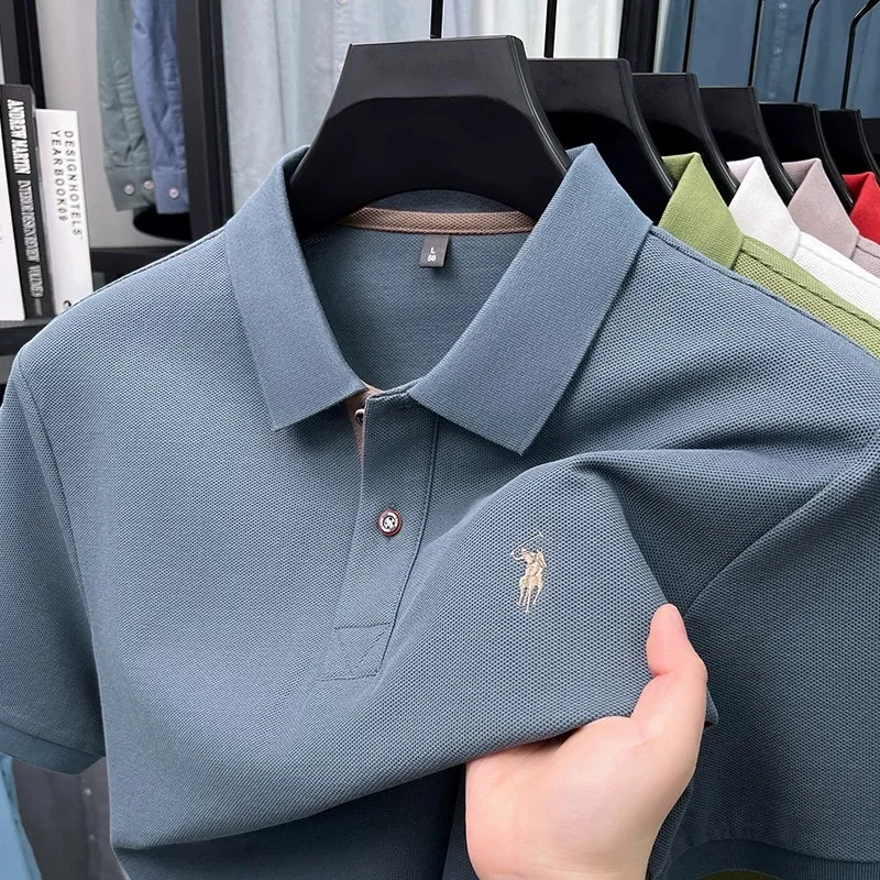 100% cotton short sleeve polo shirt men's high-end brand Pau