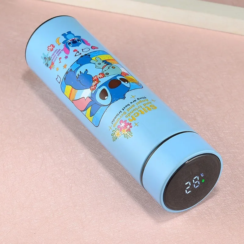 Disney Stitch High-Tech Slimme Thermos Cup Schattige Student Paar Cartoon Steek Temperatuur Display Kinderen Water Cup