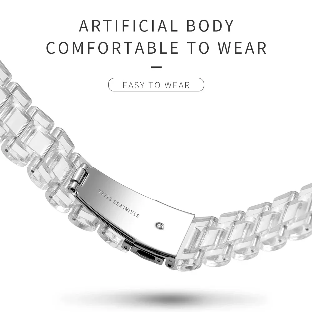 سوار من الراتنج الشفاف لـ Amazfit Bip 6 5 Unity/GTR 2 3 4 حزام رياضي لـ Amazfit Stratos/Balance/Pace 22 مللي متر معصمه ملون