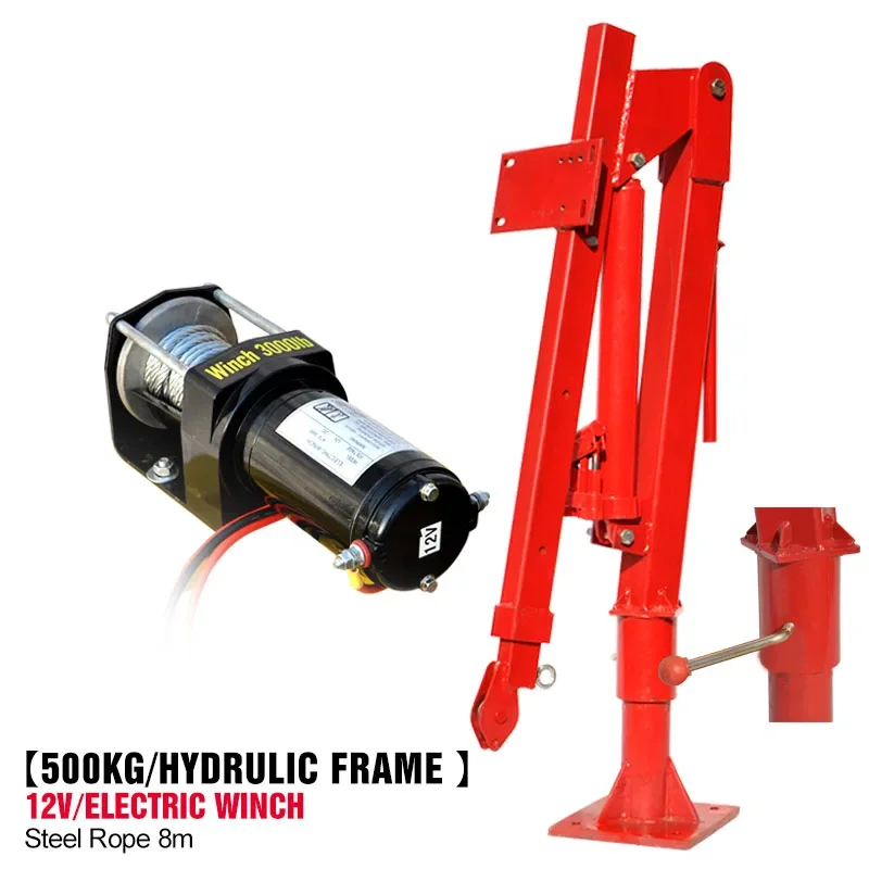 lift equipment Mini Hydraulic Electric Winch 12v Pickup Truck crane