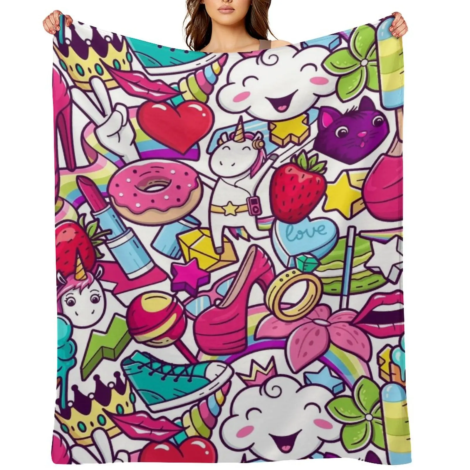 

Girl power Throw Blanket Blankets For Bed bed plaid christmas gifts Thin Blankets