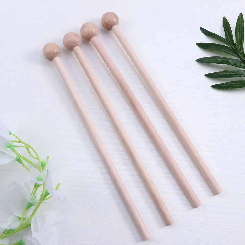 

8pcs Wooden Drum Mallets Percussion Sticks Hammers Natural Wood Instrument Parts Practice Tools For Beginners Kids