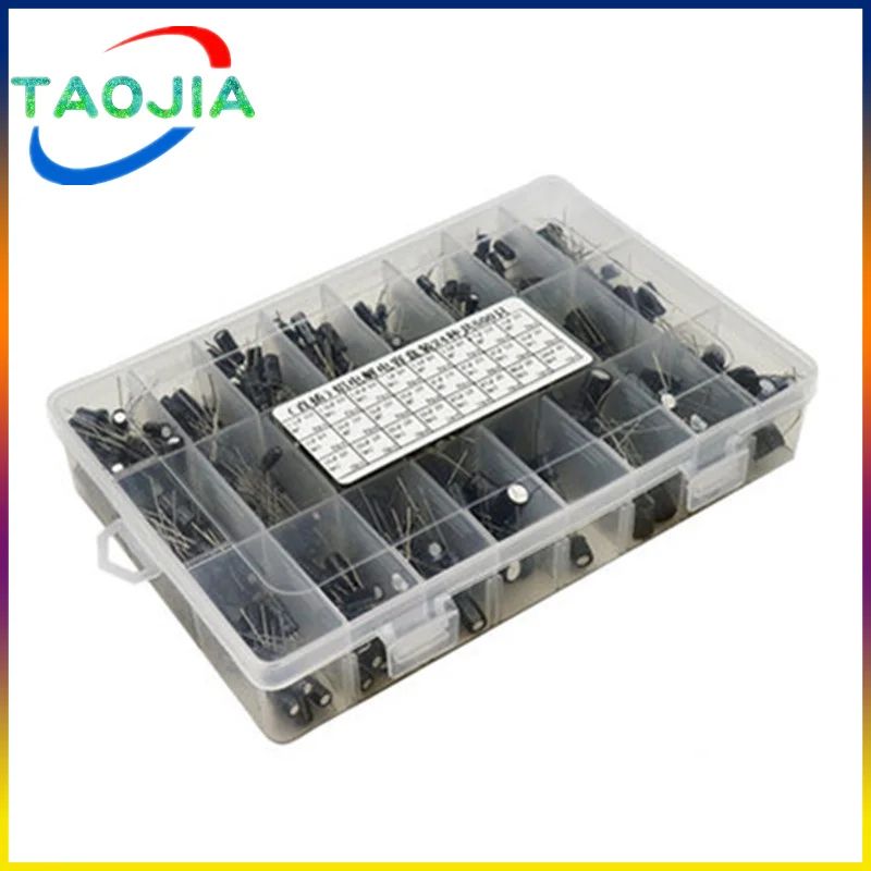 510Pcs/lot 0.1UF-1000UF 24Values Aluminum Electrolytic Capacitors 16-50V mix Electrolytic capacitor Assorted kit and storage box