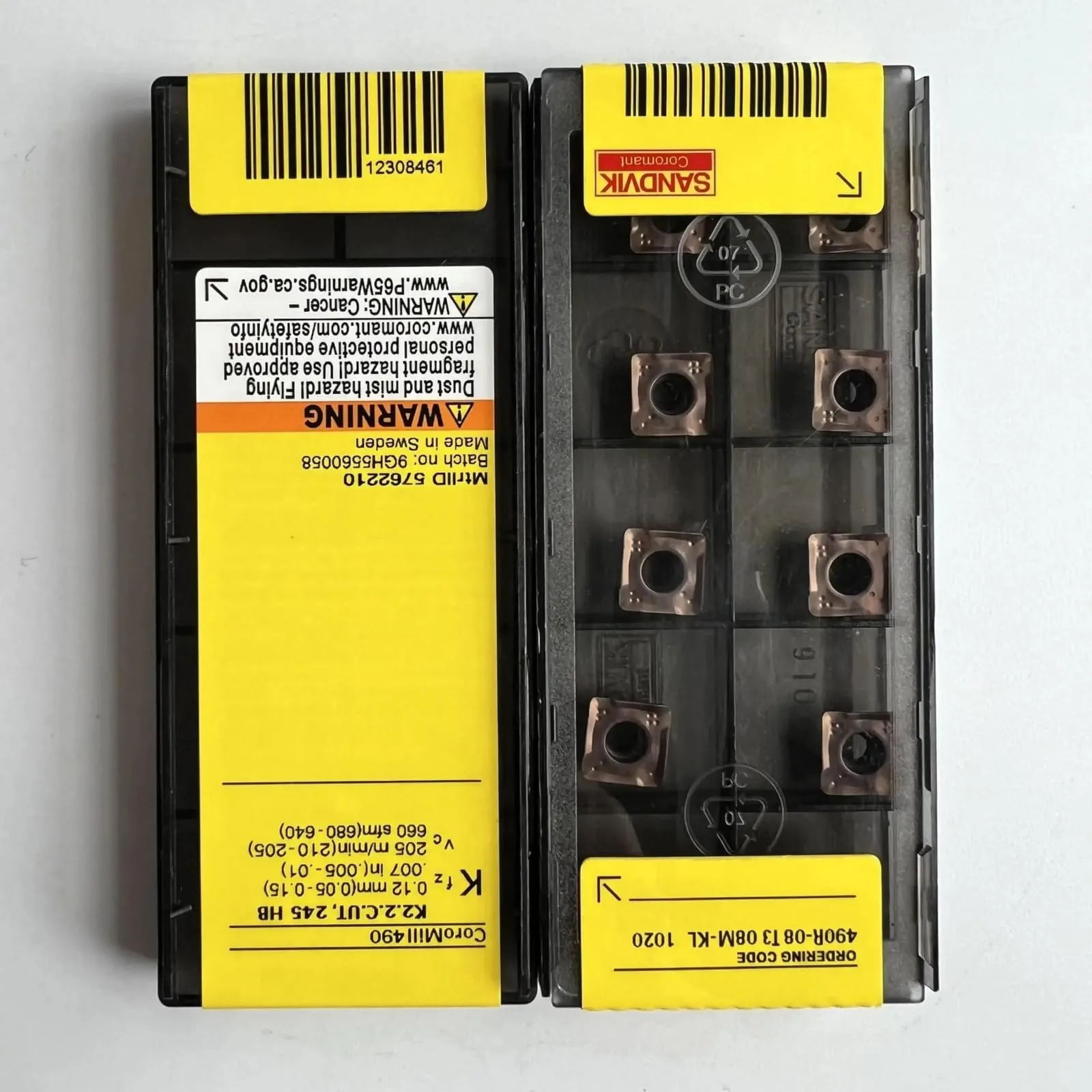 

Original SANDVIK / 490R-08T308M-KL 1020 / Hard alloy CNC Blade 10 Pcs