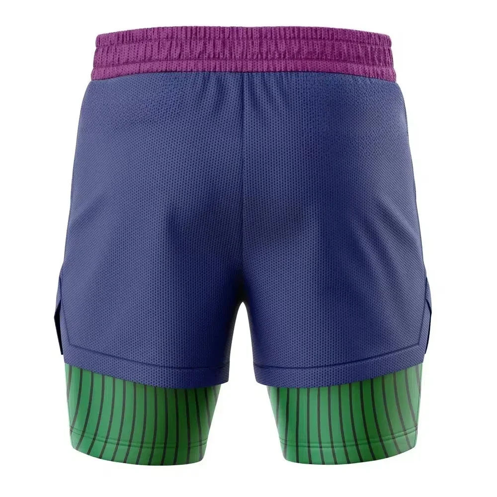 2026 Sommer Dragon Ball Z Dämonenmarkierung Piccolo 2-in-1 Doppelschicht-Shorts Übergroße Herren- und Kinder-Fitness-Retro-Unisex-Sportshorts – Detail 7
