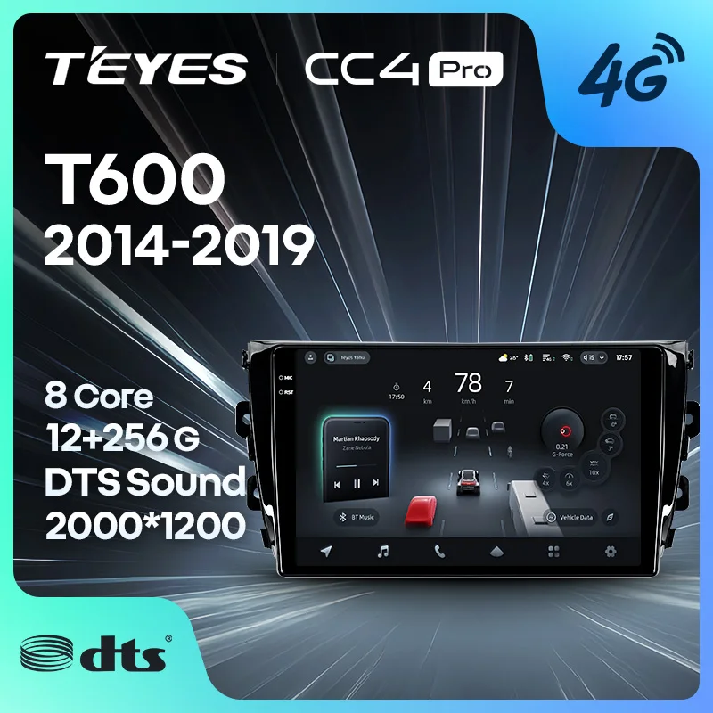 TEYES CC4 PRO For Zotye T600 2014 - 2019 CarPlay Radio Multimedia Stereo Car play Auto 2DIN Autoradio
