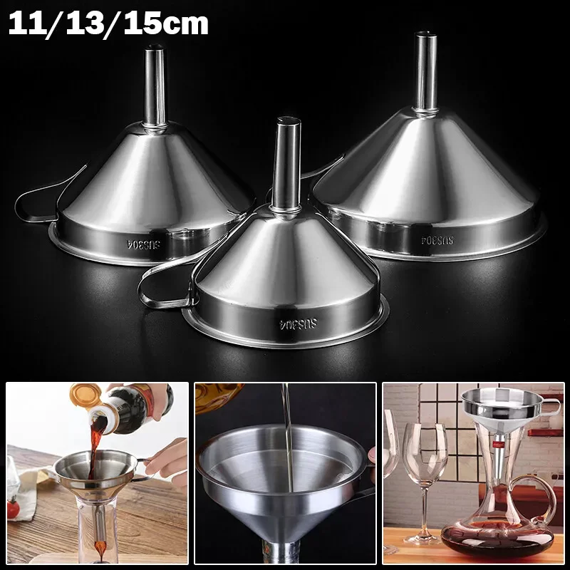 304 Stainless Steel Funnel Filter Household Chinese Medicine Oil Dregs Boiling Water Homebrew White Wine Filter 11/13/15cm