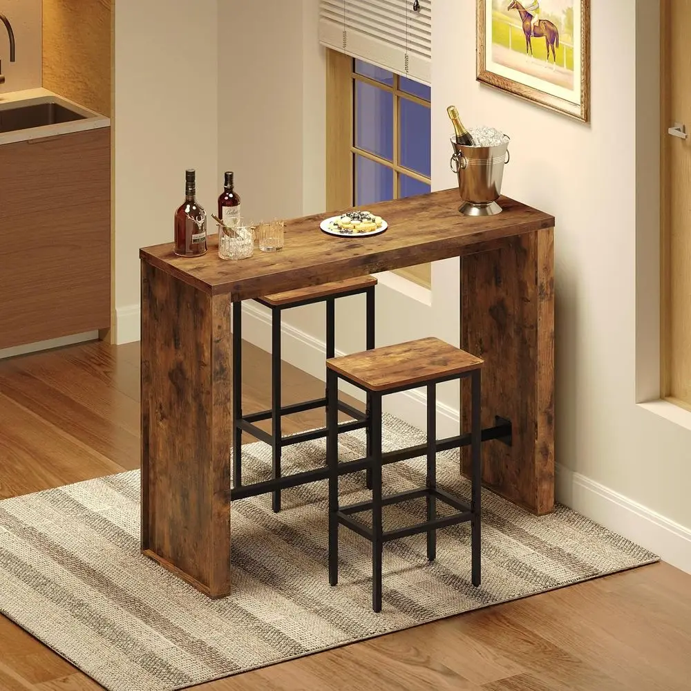 

MAHANCRIS Bar Table, 35.4" Counter Height Pub Table, Industrial Recular Hightop Table, Kitchen Dining Bar Height Tables with oot