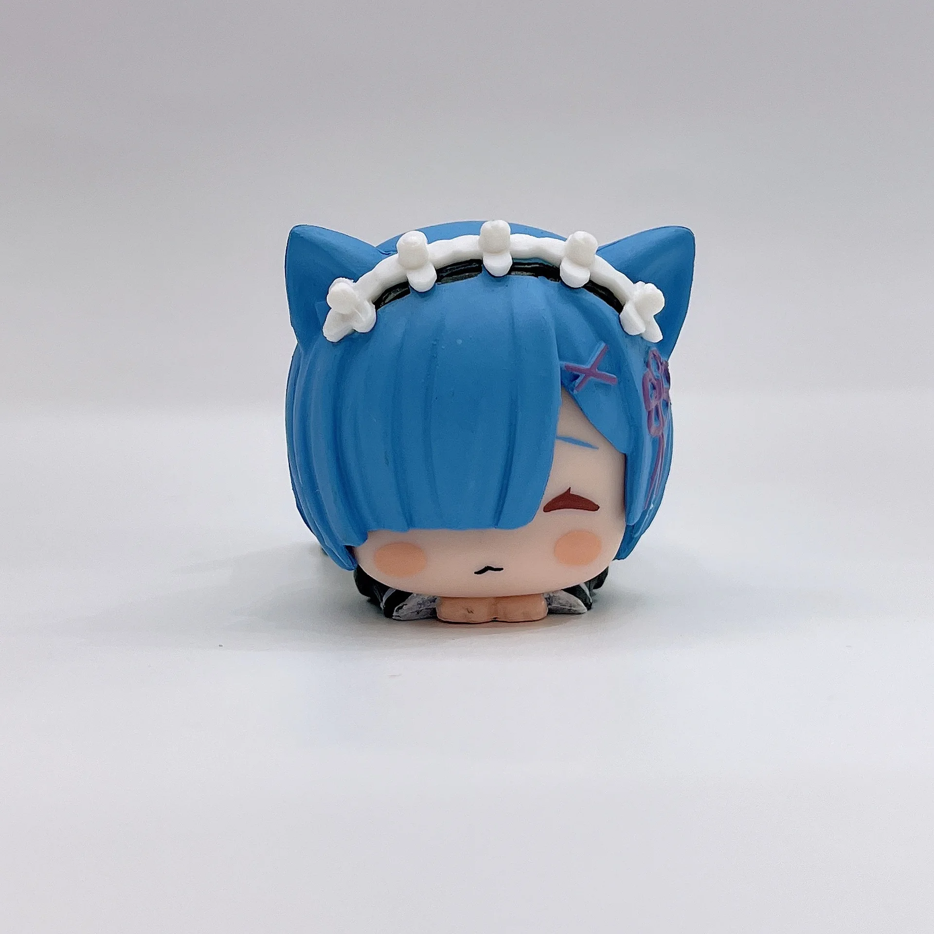 5CM Figurka anime RE: Zero-Starting Life in Another World Kawaii Rem Emilia Cute Cat Ears Leżący model Zabawki dla dzieci Lalka z PVC