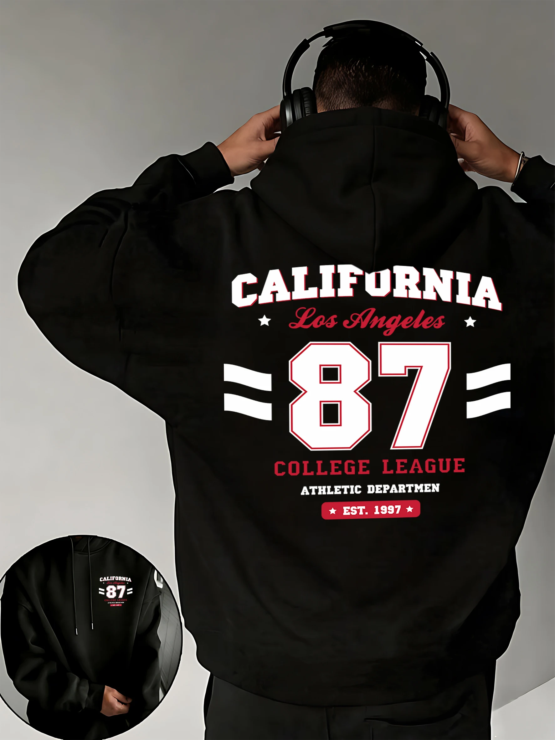 

Мужская толстовка Los Angeles, California Est.1997 Prints: базовая уличная модная флисовая теплая толстовка, простая свободная одежда, осенние мягкие худи