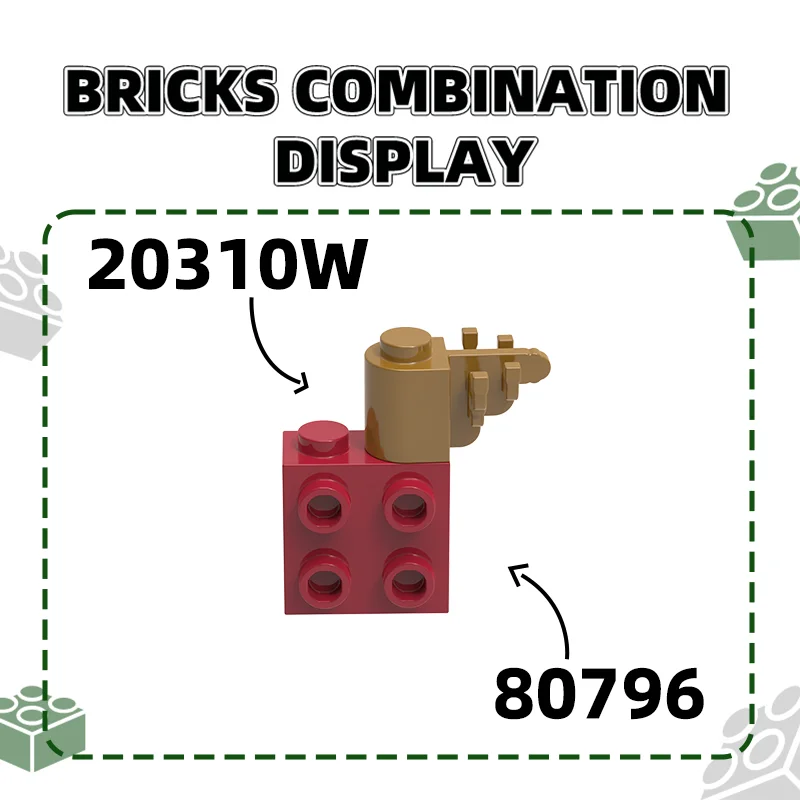 WANGE 64Pcs/Lot 80796 Double Sided Double Side 4 Hole Moc Color Buckle Accessories Compatible Bricks DIY Children Toy Building