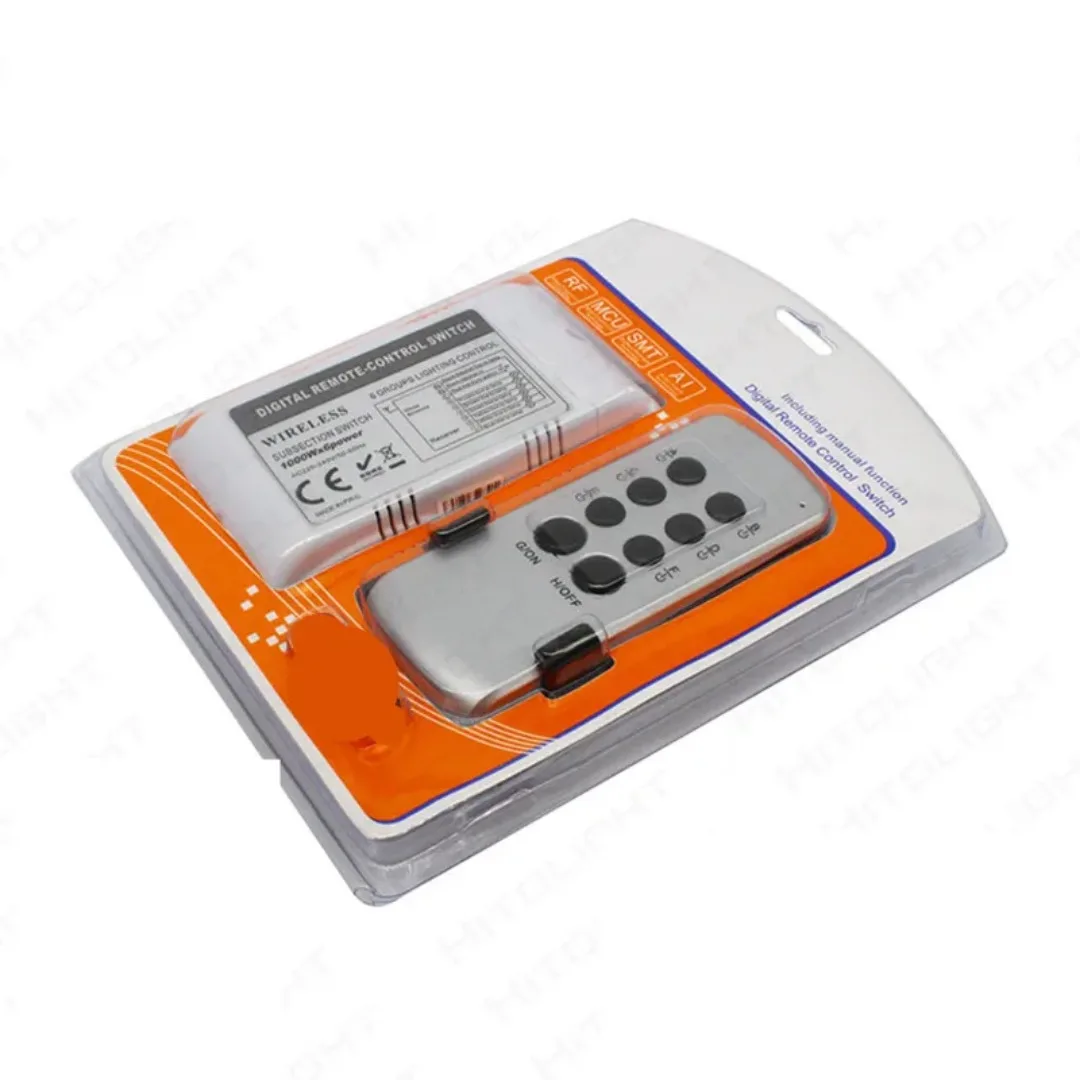 

220 В переменного тока, высокое напряжение, 6 способов, цифровой переключатель субсекции, 1000 Вт для потолочного освещения, независимость управления секцией, кусочный переключатель управления