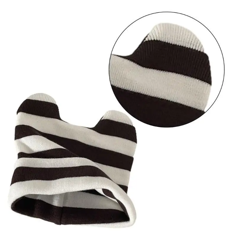 

652F Handmade Ear Knitted Hat Ear Protecting Winter Driving Hat for Girls
