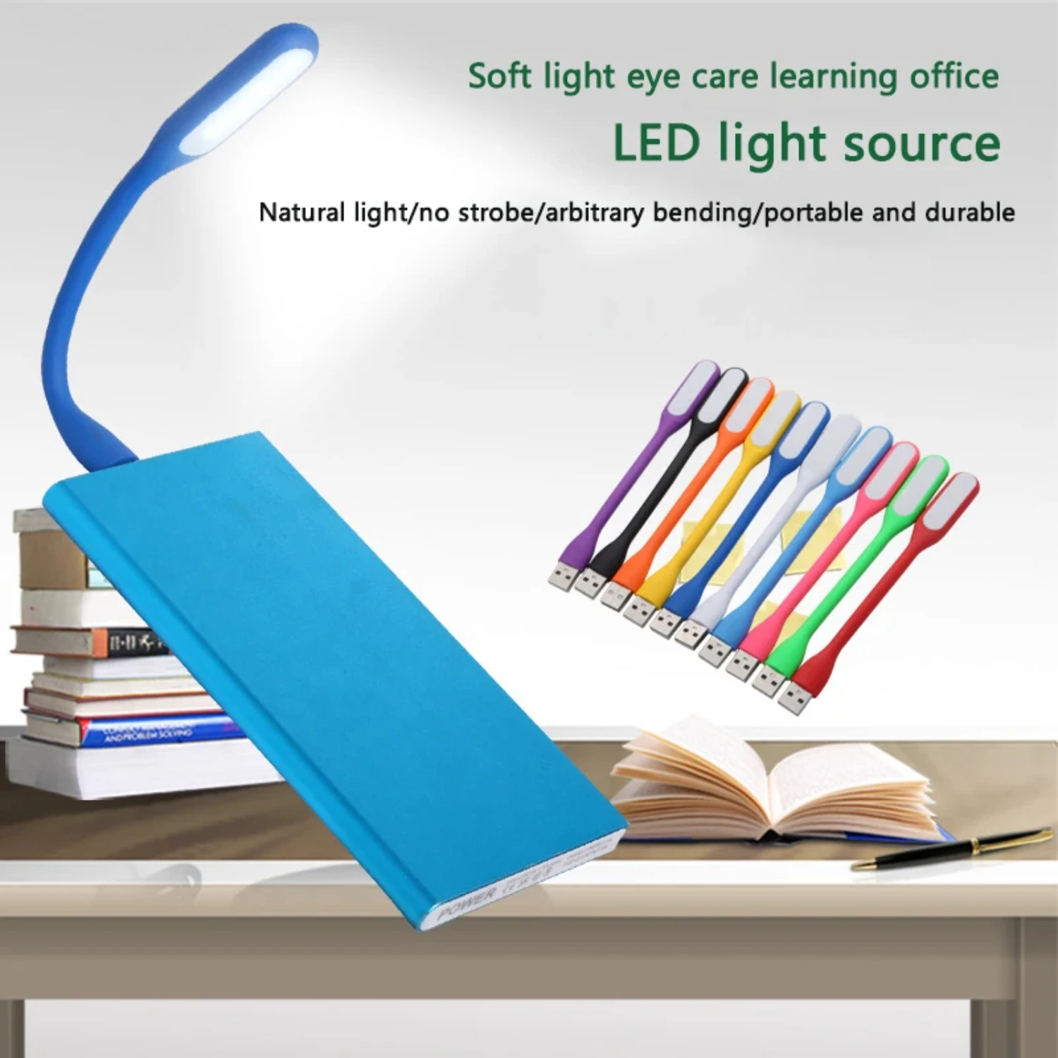 Lámpara de lectura pequeña portátil, luz LED Mini USB de 1/5 piezas, protege la vista, Banco de energía plegable, luces nocturnas para ordenador portátil, nuevo