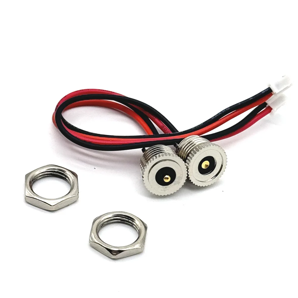10mm Wires Open Female Male to PH 2.0 DC Magnet Spring-Loaded Pogo Pin Connector Fast Charging Magnetic Cable 5V 2A Power Cord