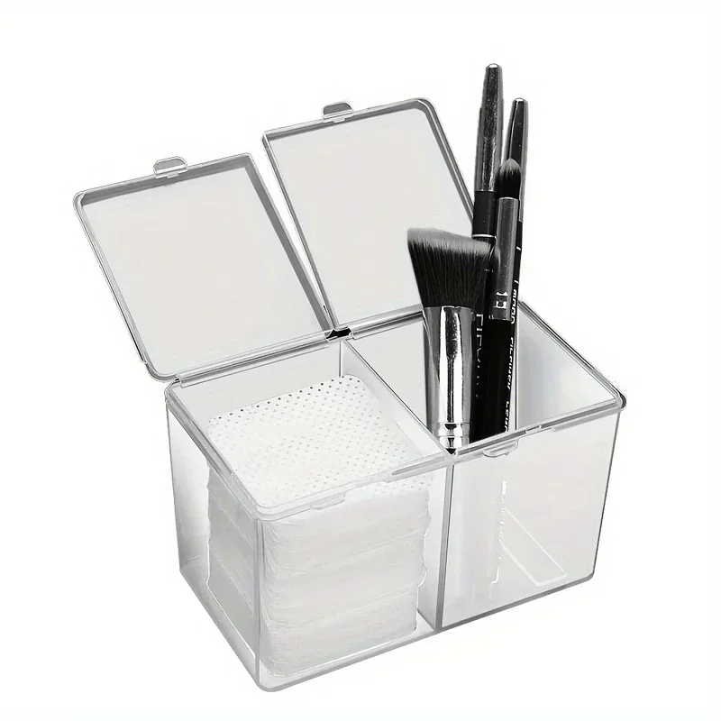 Boîte de Rangement à 2 Grilles pour Ongles, Conteneur de Stockage pour Tampon de Dissolvant de Verhéritage à Ongles, Outil de Cosmétique, Boîte de Film de Coton, Convient pour F