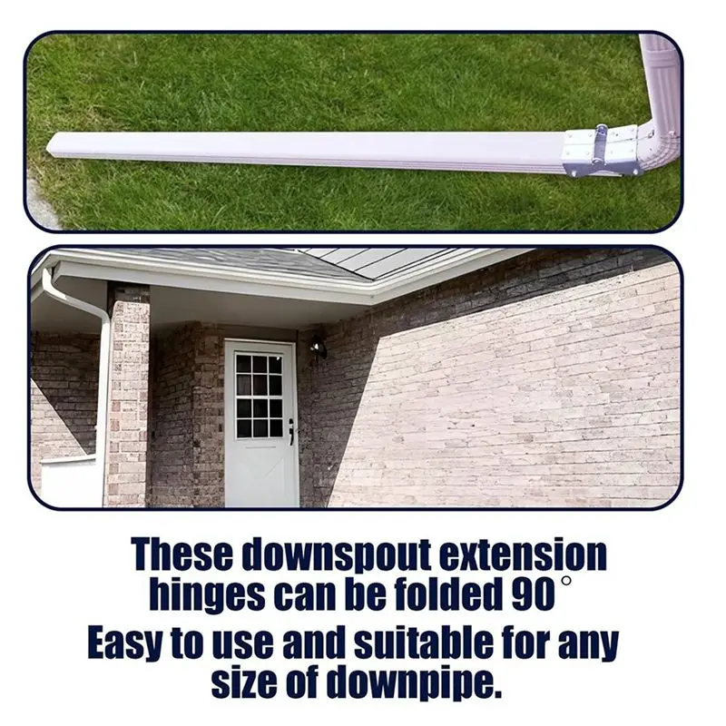 ABKJ-8 Pack Gutter Downspout Extensions Gutter Hinges Downspout Extension For Rectangle Or Square Downspout